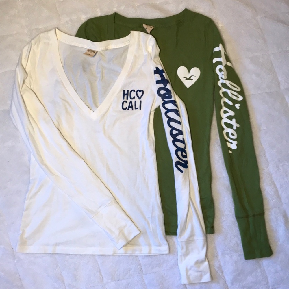 Two Hollister V Neck shirts